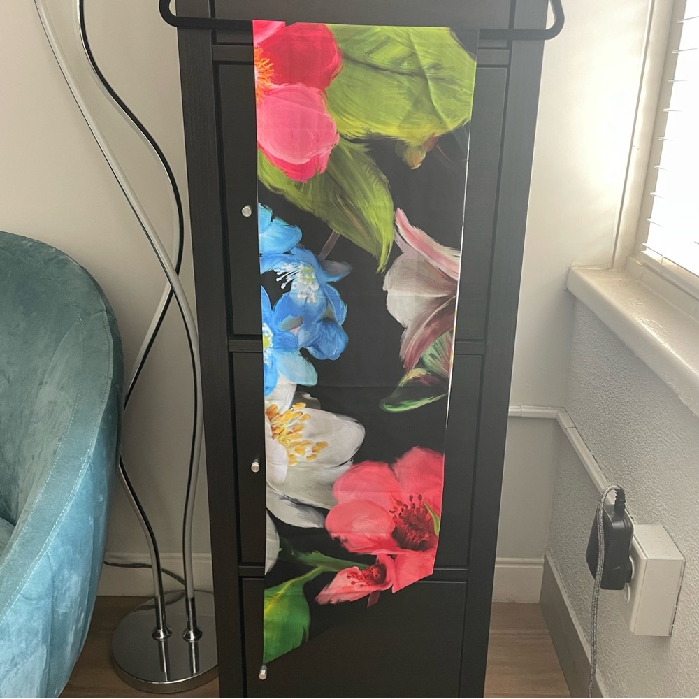 Ted Baker black floral printed long scarf